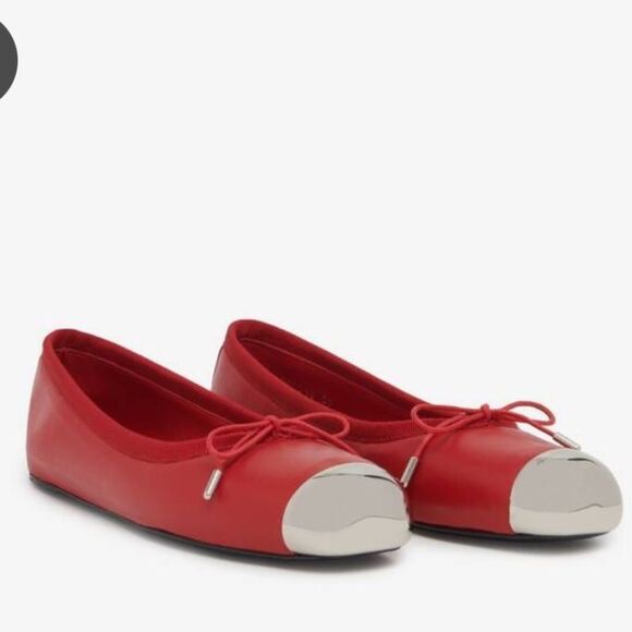 Alexander McQueen Punk Ballet Flat in Welsh Red/silver NIB NWT size 39 - Picture 1 of 12